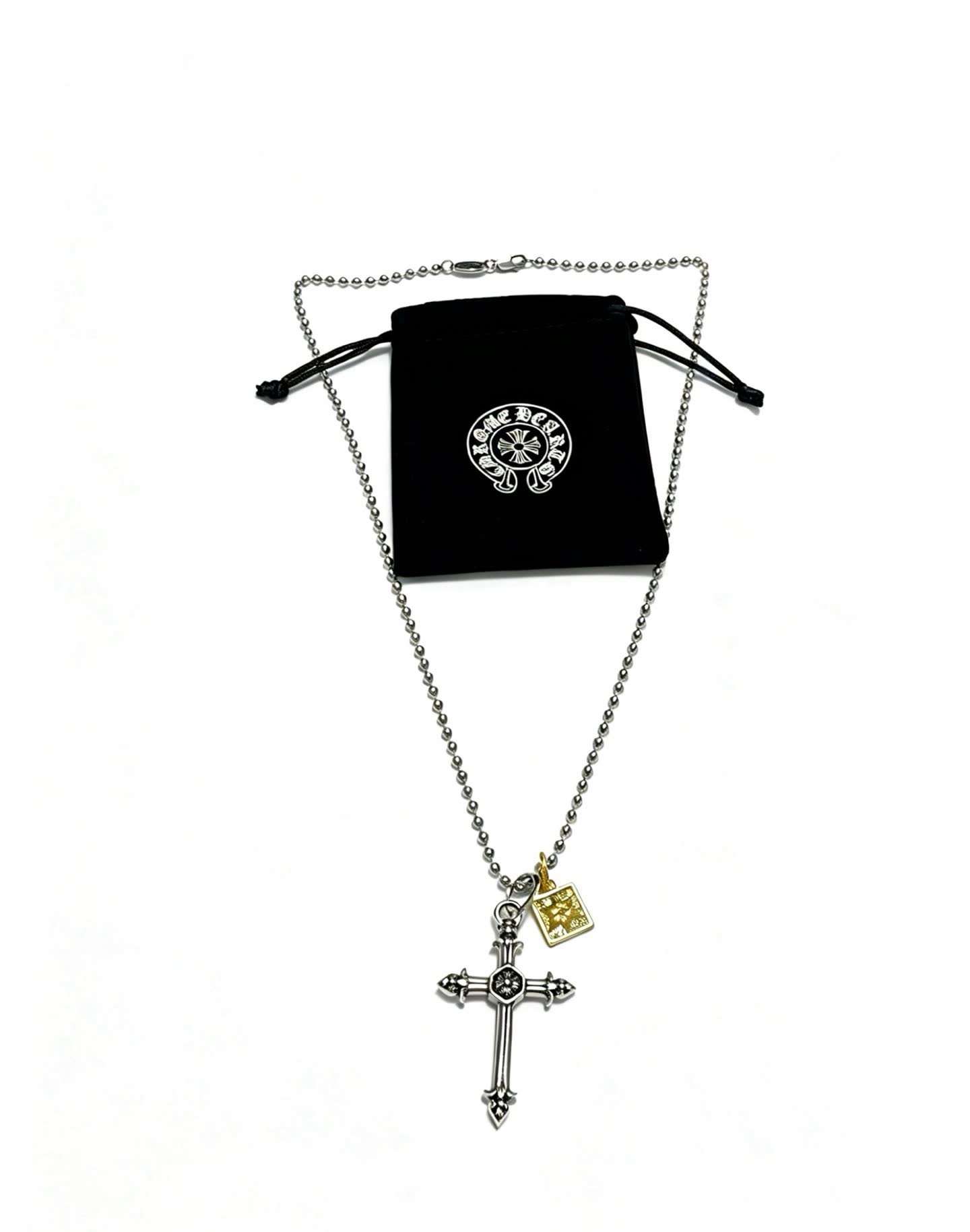 Chrome Hearts Tome Beads Cross Pendant Necklace Chrome Hearts Tome Beads Cross Pendant Necklace